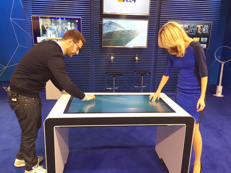 N24 news channel uses touch table software by eyefactive